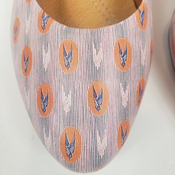 dr. Liza Ankara Pink Comfort Platform Pumps Pink Orange Blue Size 6 - Picture 4 of 9